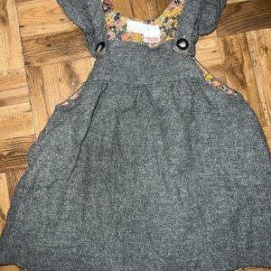 Zara buttoned flannel dress gray with floral print inside